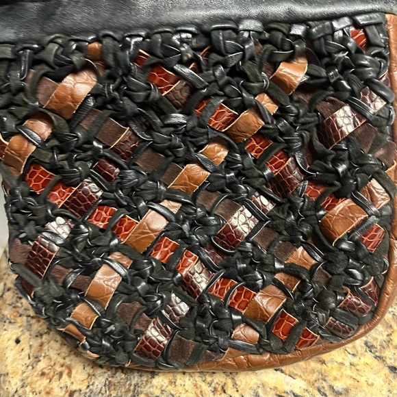 Sharif • Vintage • Small • Brown/ Black • Leather • Crossbody Handbag - Picture 4 of 13